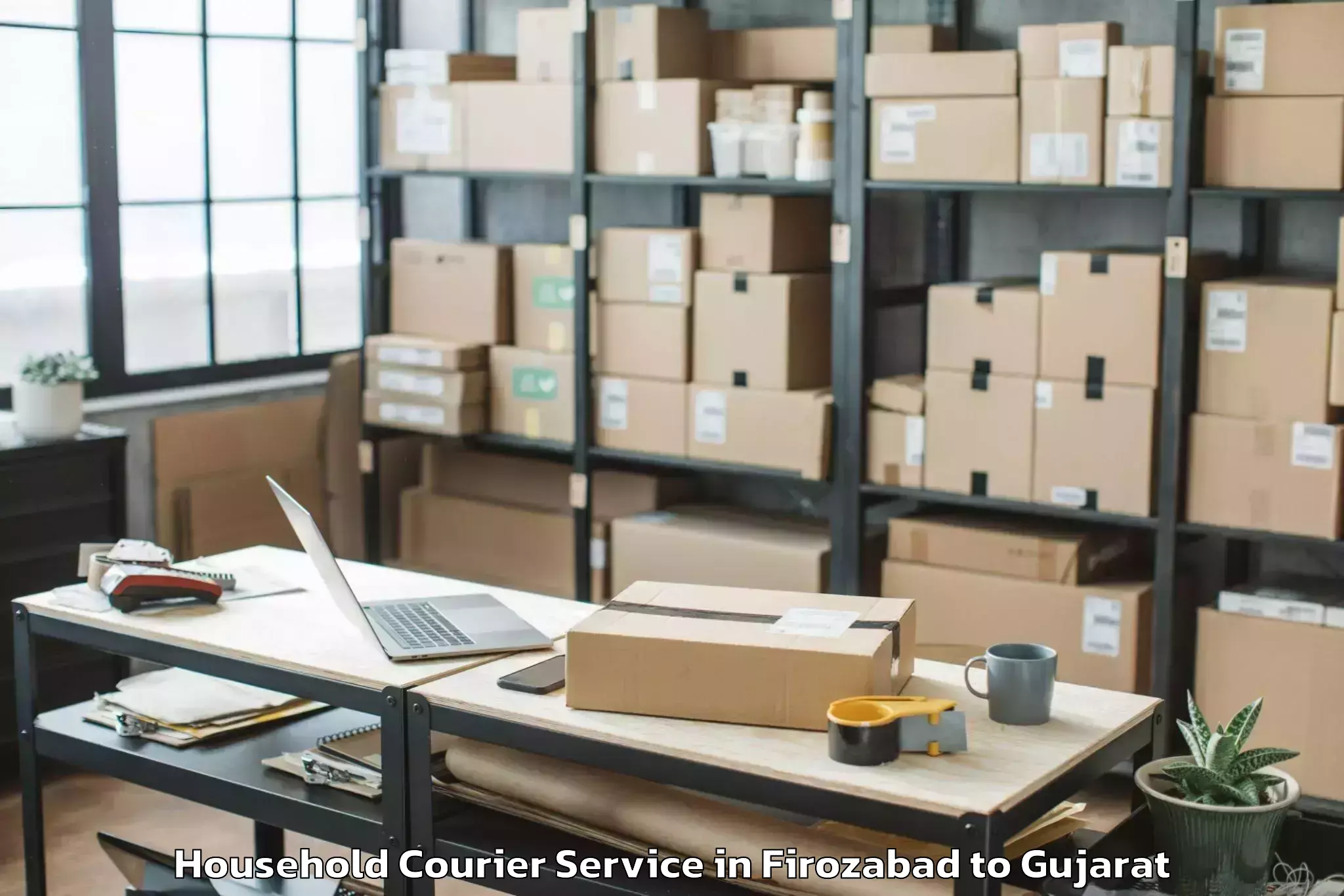 Leading Firozabad to Surendranagar Household Courier Provider